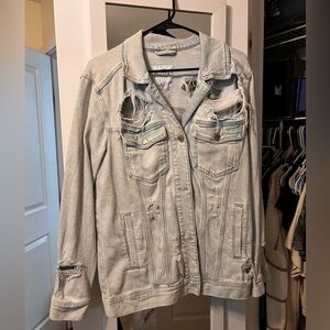 Hollister Oversized Distressed Jean Jacket